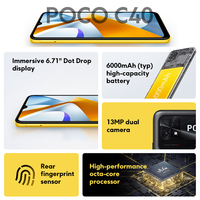 Wersja globalna POCO C40 3GB 32GB / 4GB 64GB Smartphone 6.71 "wyświetlacz DotDrop 6000mAh bateria 13MP podwójny aparat Octa Core CPU 2